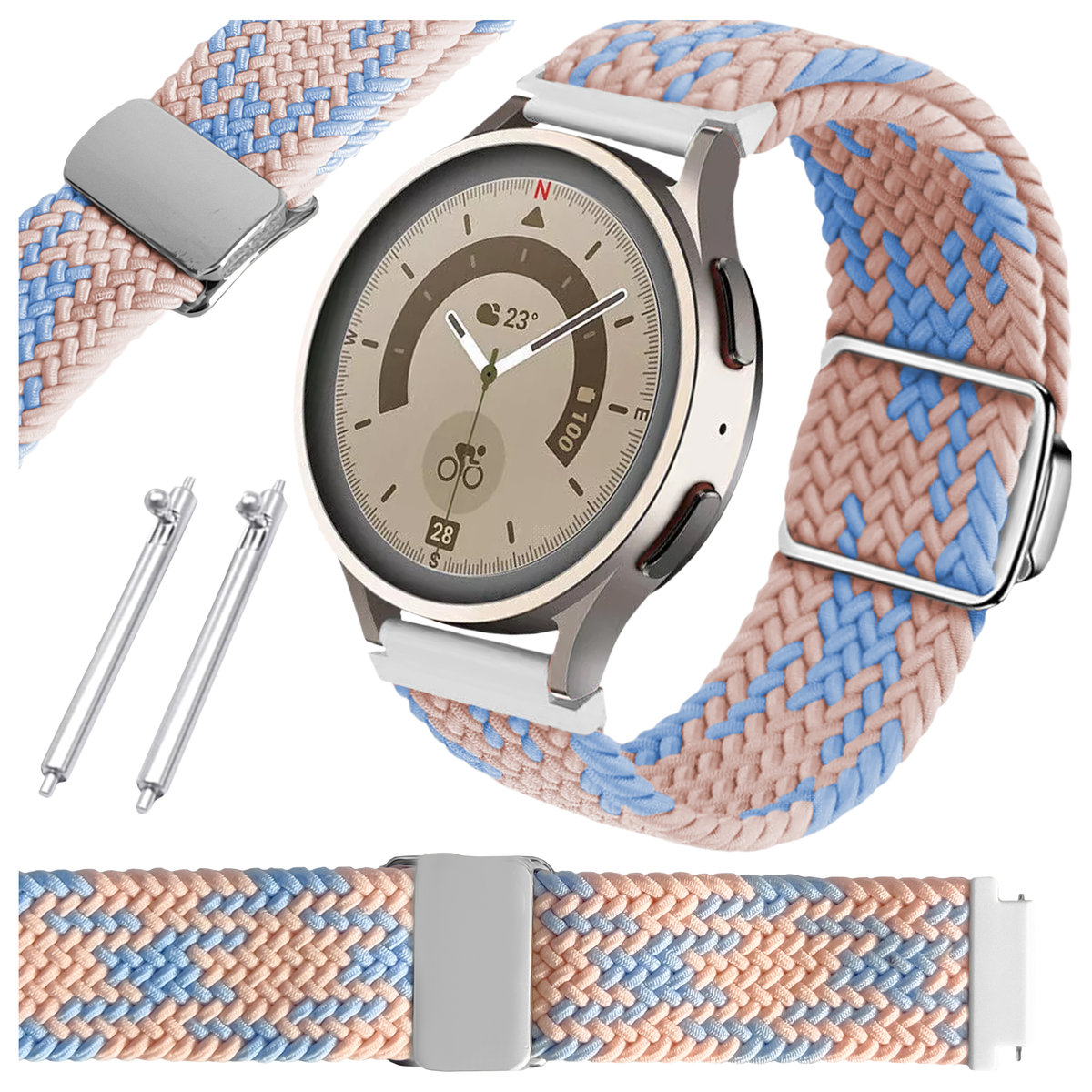 Pasek do Garmin Venu 3s 41mm smartwatch różowo-niebieska opaska 18mm