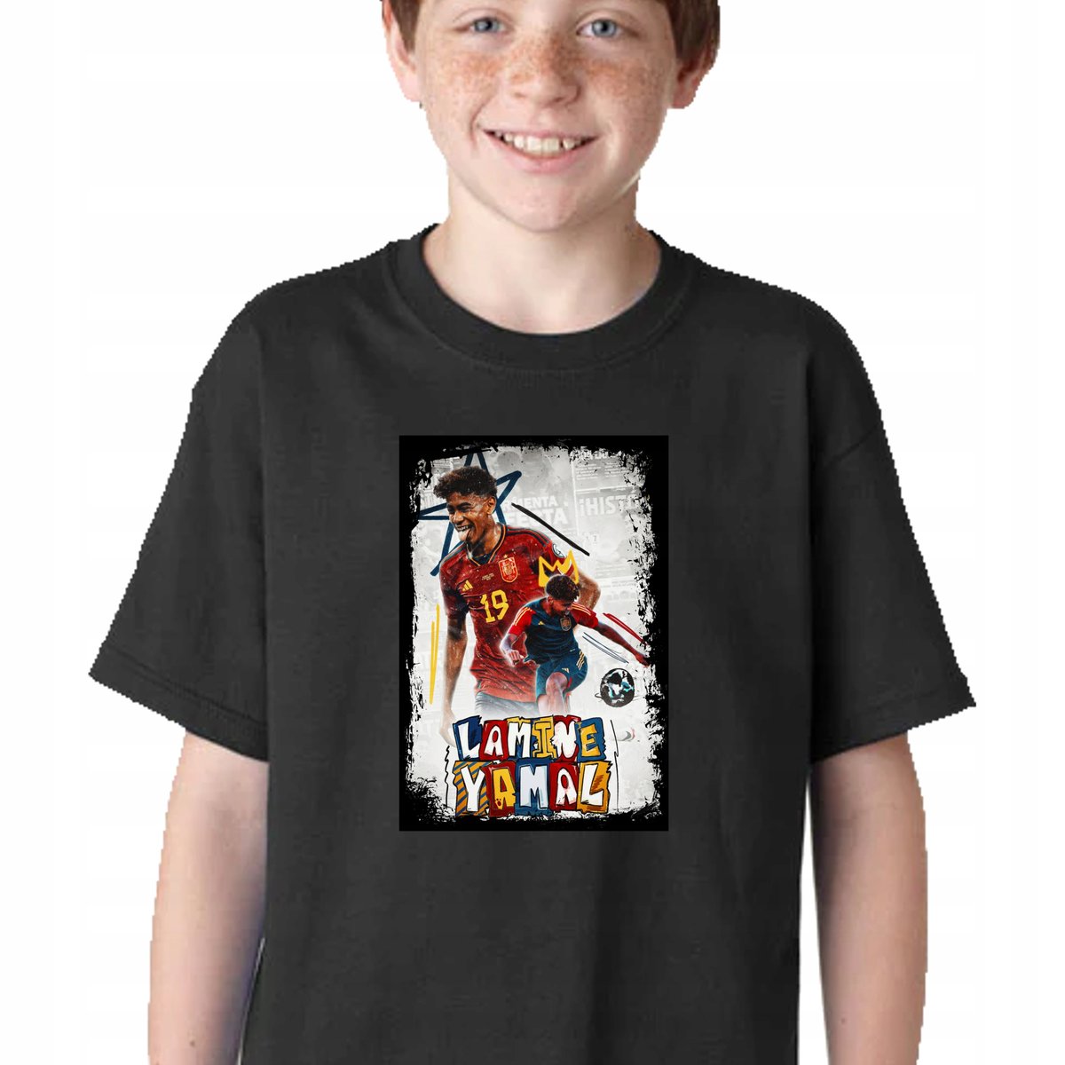 P186 KOSZULKA DZIECIĘCA PIŁKARSKA LAMINE YAMAL FC BARCELONA CZARNA 116