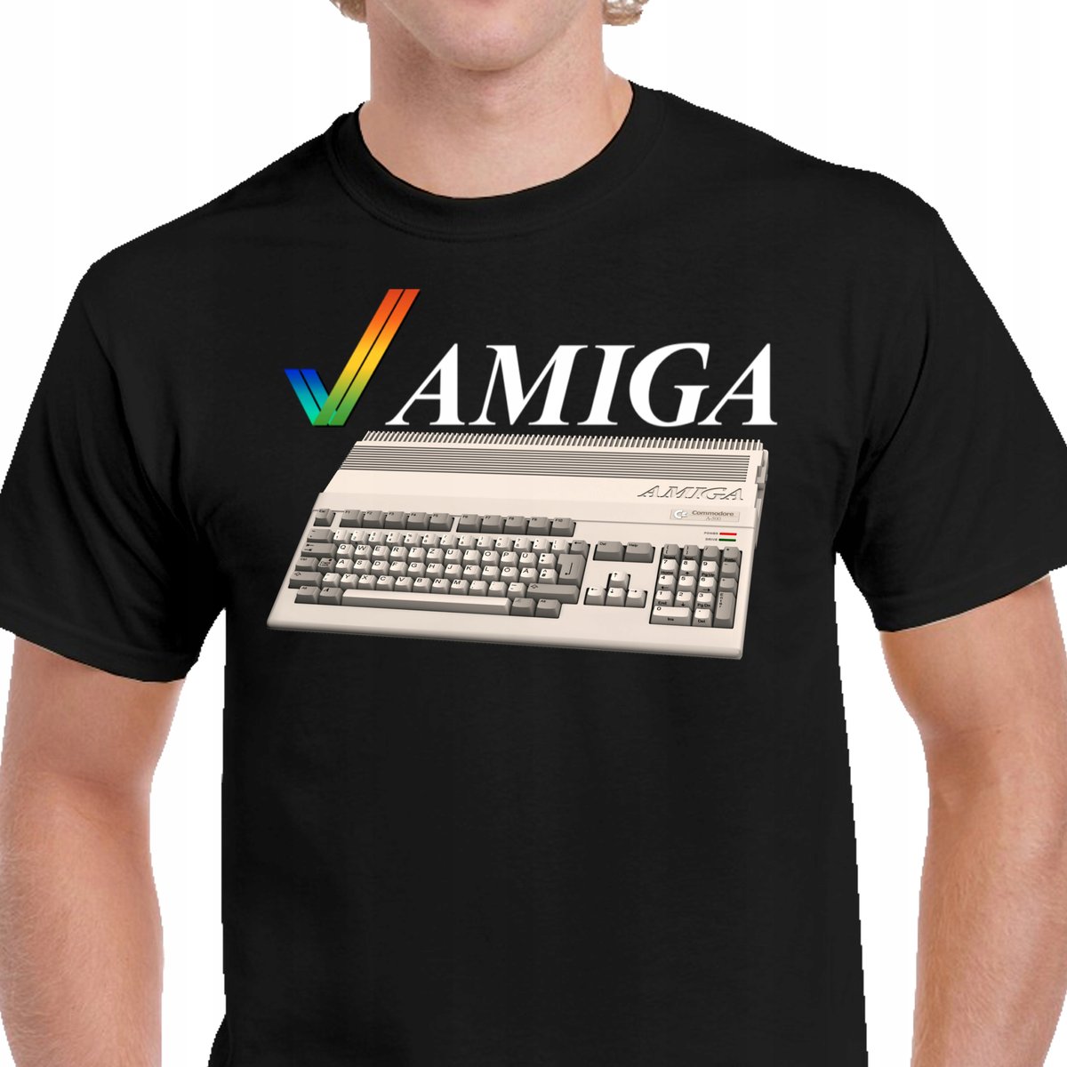 KOSZULKA AMIGA 500 RETRO KOMPUTER ATARI COMMODORE PREZENT CZARNA L P030