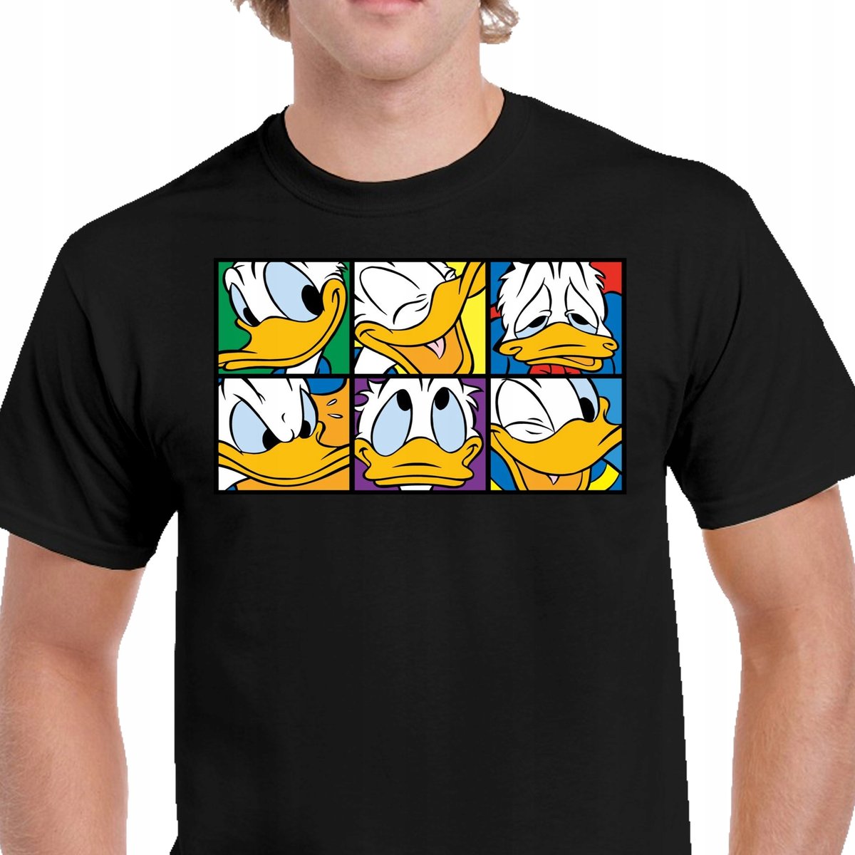 PO42 KOSZULKA ŚMIESZNA KACZOR DONALD DUCK PREZENT BAJKA BAWEŁNA L CZARNA