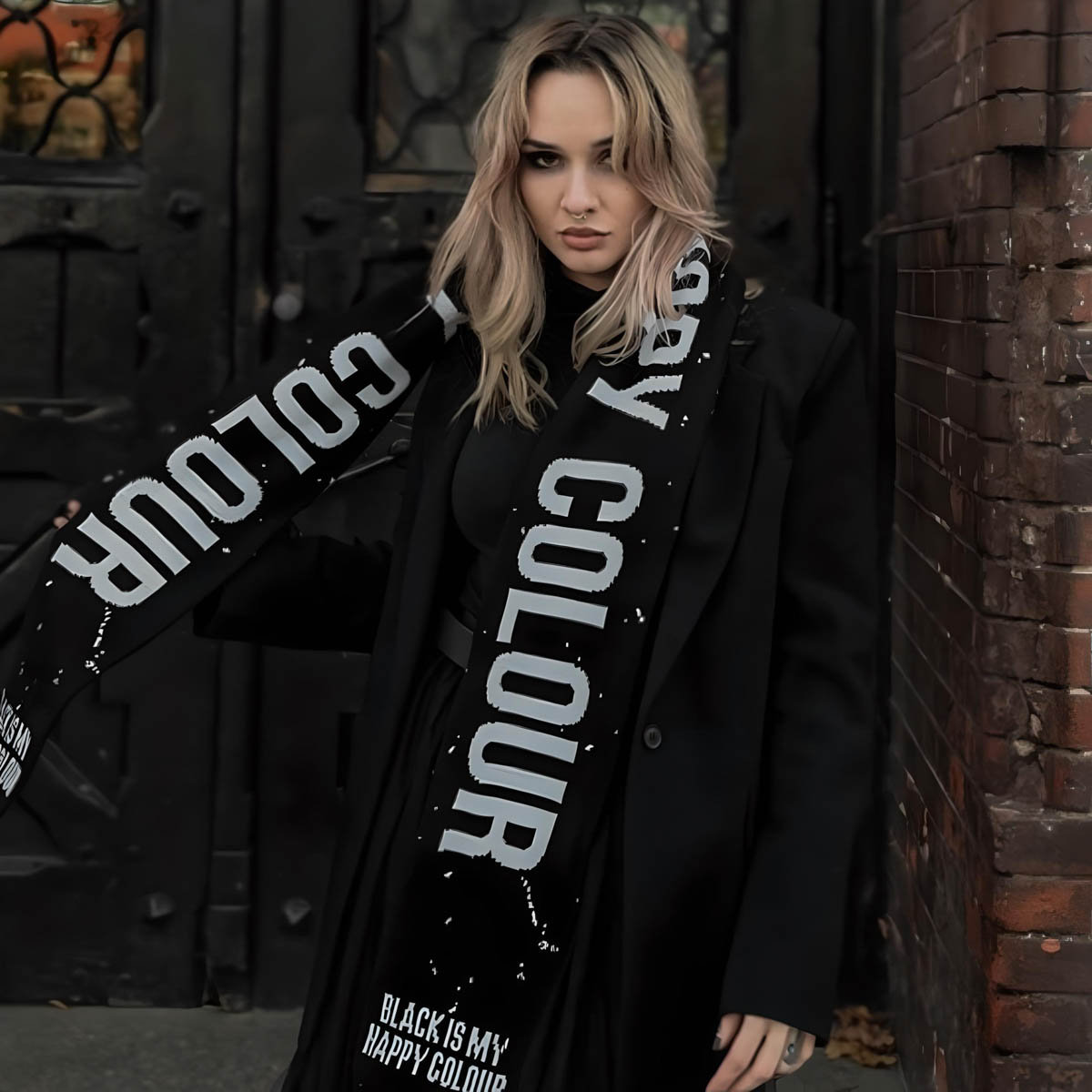 Szalik Holy Blvk XXL Black Is My Happy Colour