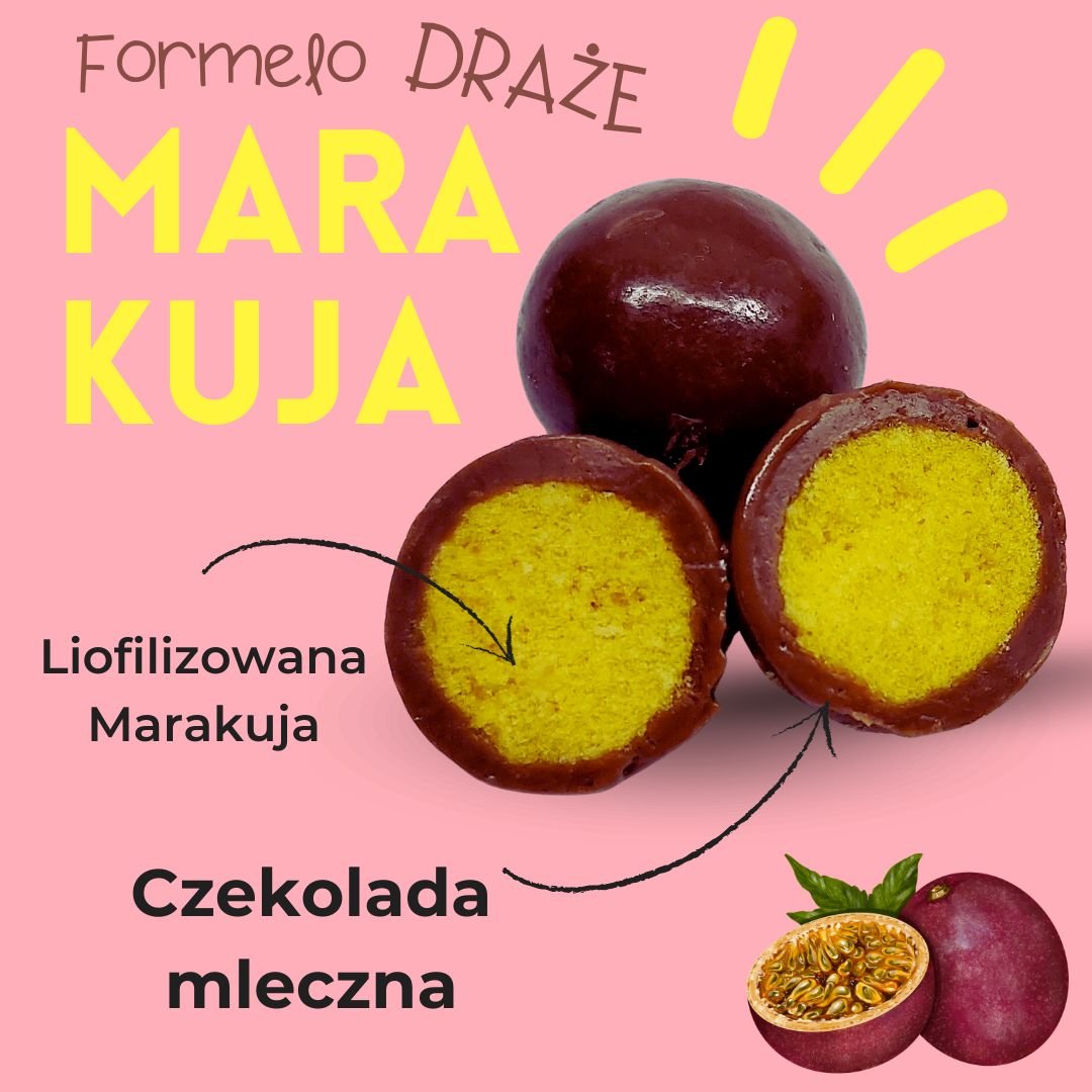 Liofilizowana marakuja w czekoladzie mlecznej opakowanie bag 100g