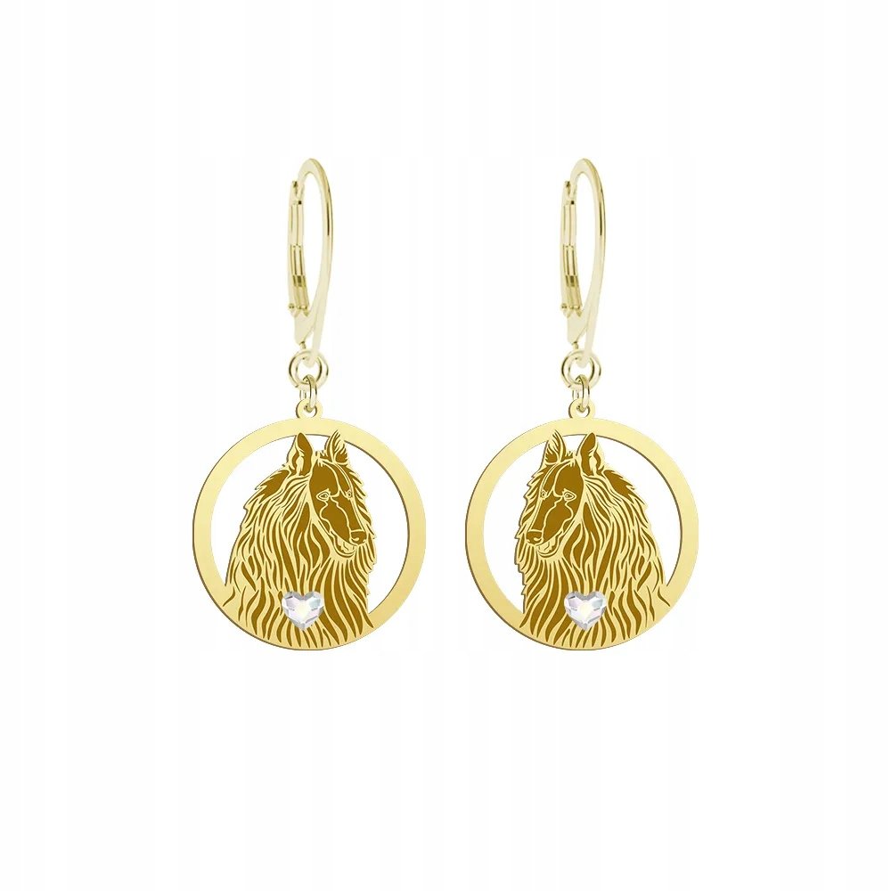 Kolczyki Złote z psem 925 Owczarek Belgijski Biżuteria Prezent GRAWER