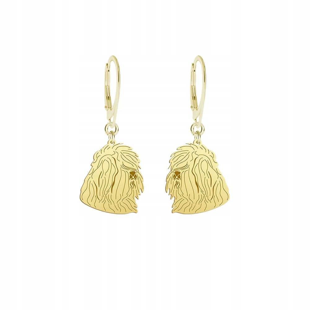 Kolczyki Złote z psem Owczarek Staroangielski Bobtail 925 na Biglu GRAWER