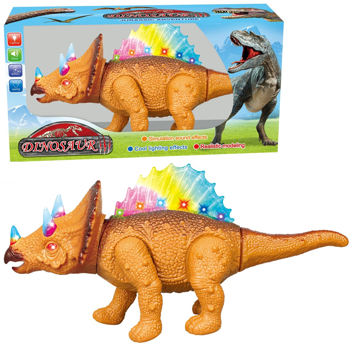 DINOZAUR CHODZĄCY NA BATERIE Z GŁOSEM ZABAWKA DLA DZIECI