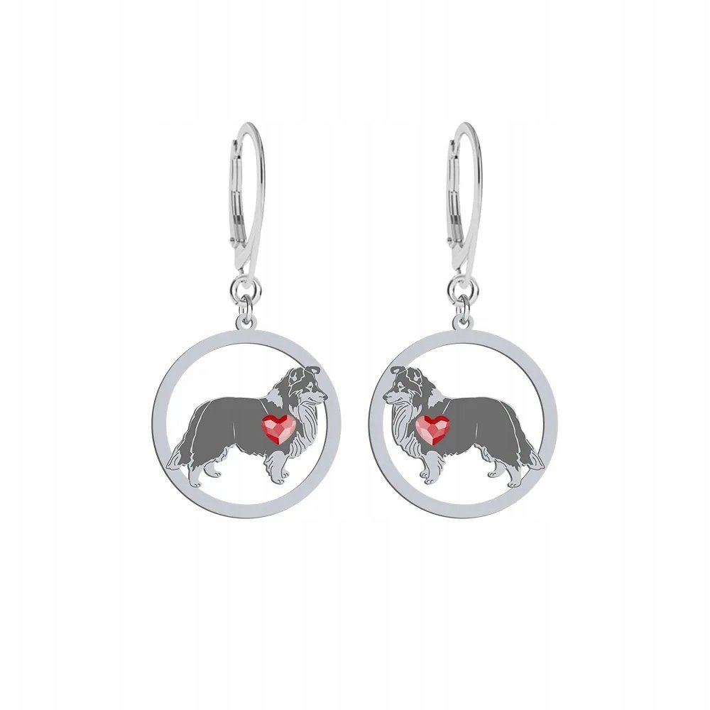 Kolczyki Srebrne z psem Owczarek Szetlandzki 925 Biżuteria Prezent GRAWER