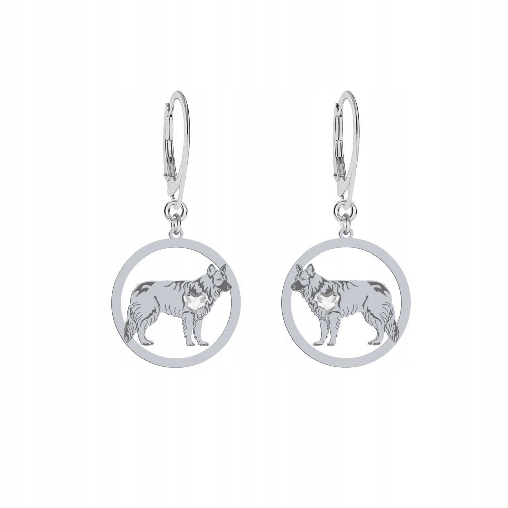 Kolczyki Srebrne z Owczarek Staroniemiecki 925 Biżuteria Prezent GRAWER
