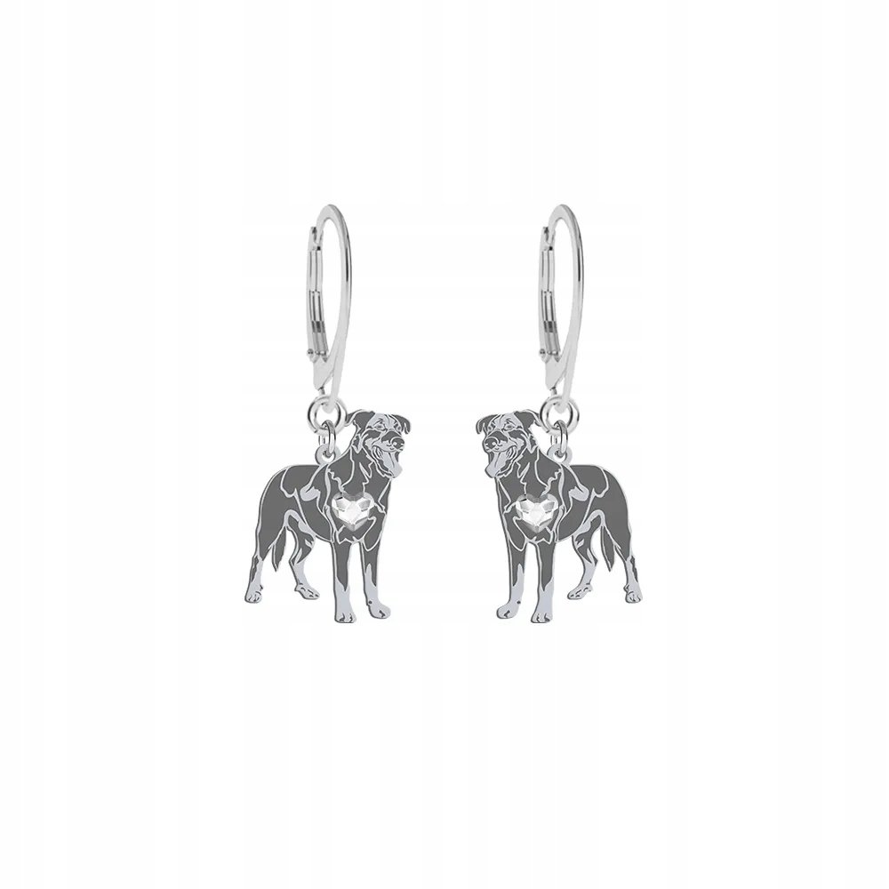 Kolczyki Srebrne 925 z psem Owczarek Francuski - Beauceron Kobieta GRAWER