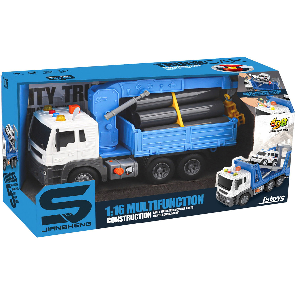 AUTO CIĘŻAROWE Z WYSIĘGNIKIEM POMPKA ZABAWKA DLA DZIECI