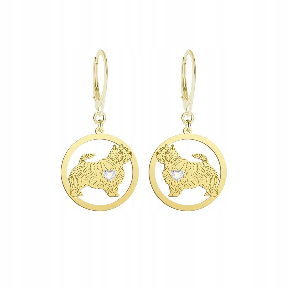 Kolczyki Złote 925 z psem Norwich Terrier Biżuteria Prezent Kobieta GRAWER