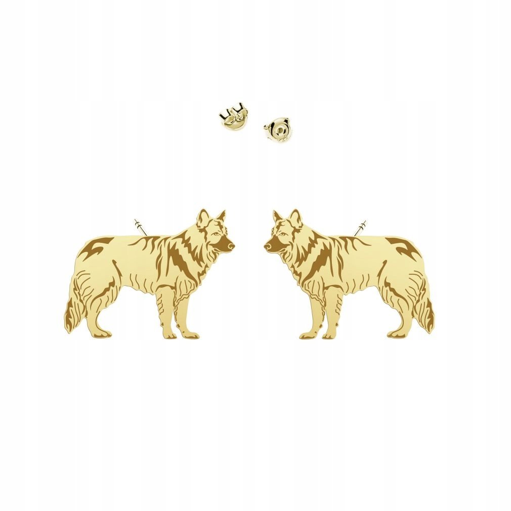 Kolczyki Złote z psem Owczarek Staroniemiecki 925 Sztyfty Kobieta DEDYKACJA