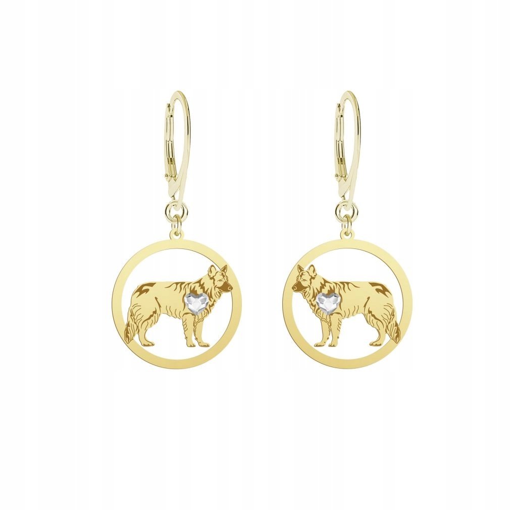 Kolczyki Złote z psem Owczarek Staroniemiecki 925 Kobieta Biżuteria GRAWER