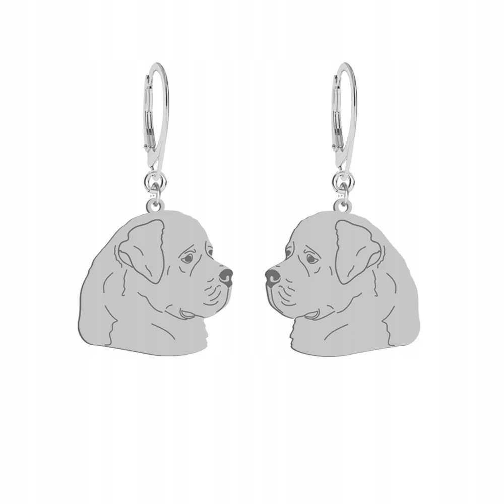 Kolczyki Srebrne z psem Nowofundland 925 Biżuteria na Prezent GRAWER