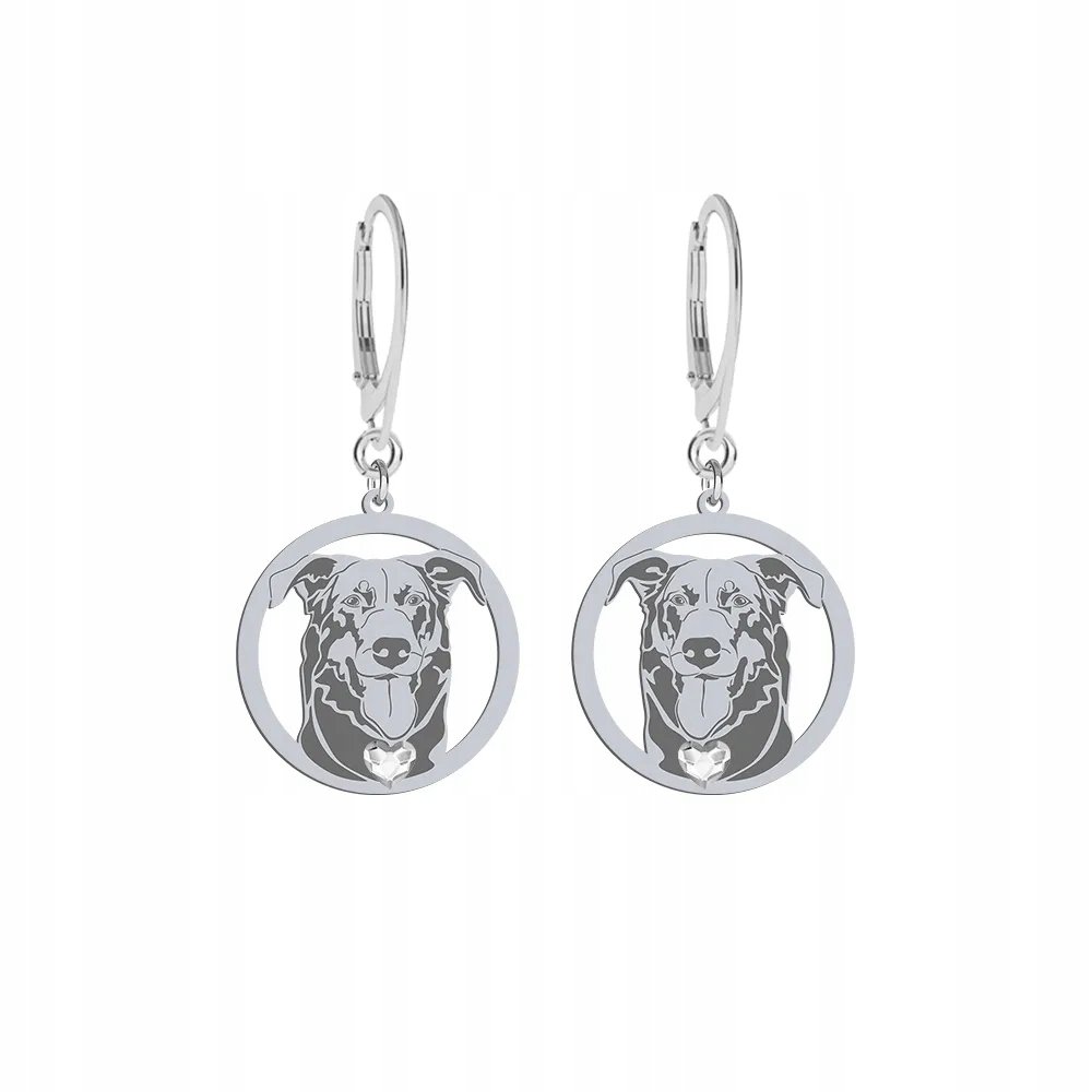 Kolczyki Srebrne 925 z psem Owczarek Francuski - Beauceron Prezent GRAWER