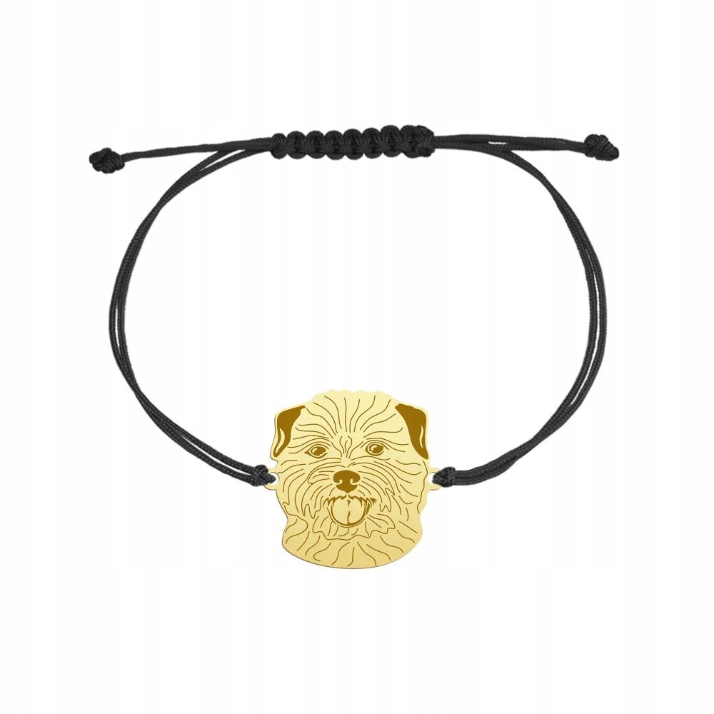 Bransoletka Złota z Norfolk Terrier 925 Sznurek Prezent Kobieta GRAWER