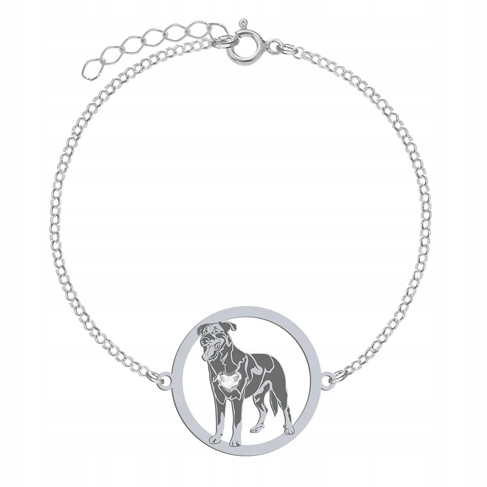 Bransoletka Srebrna z Owczarek Francuski - Beauceron 925 Kobieta GRAWER