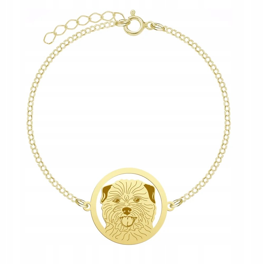Bransoletka Złota z Norfolk Terrier 925 Biżuteria Łańcuszek Prezent GRAWER