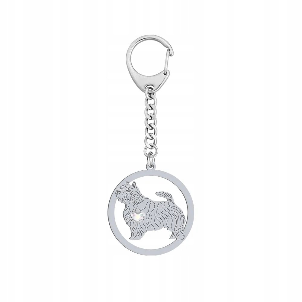 Brelok Srebrny 925 z psem Norwich Terrier Kobieta Biżuteria Prezent GRAWER