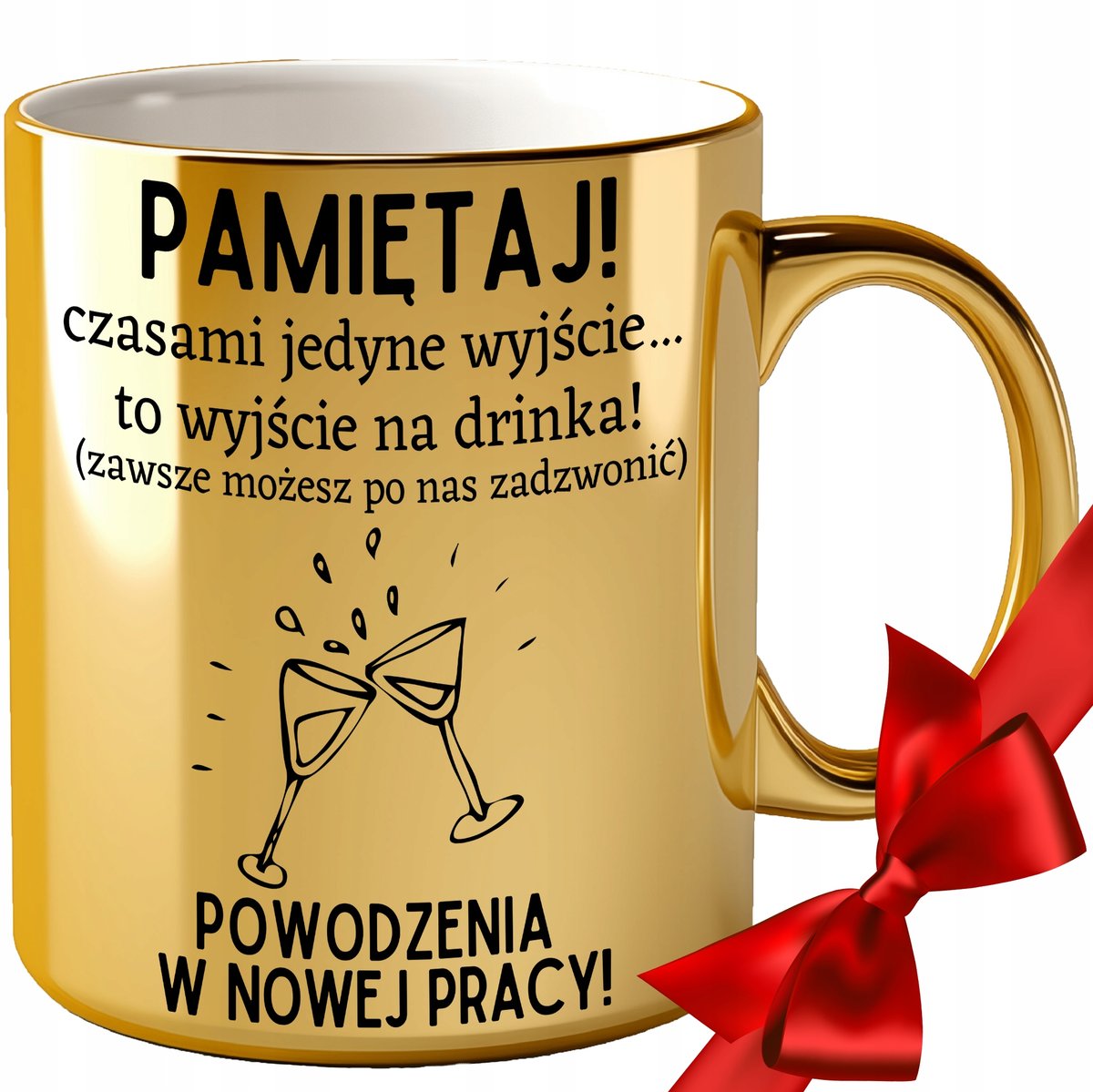 KUBEK ZŁOTY NA POŻEGNANIE ODEJŚCIE KOLEŻANKI KOLEGI PRACY PRACOWNIKA BIURA