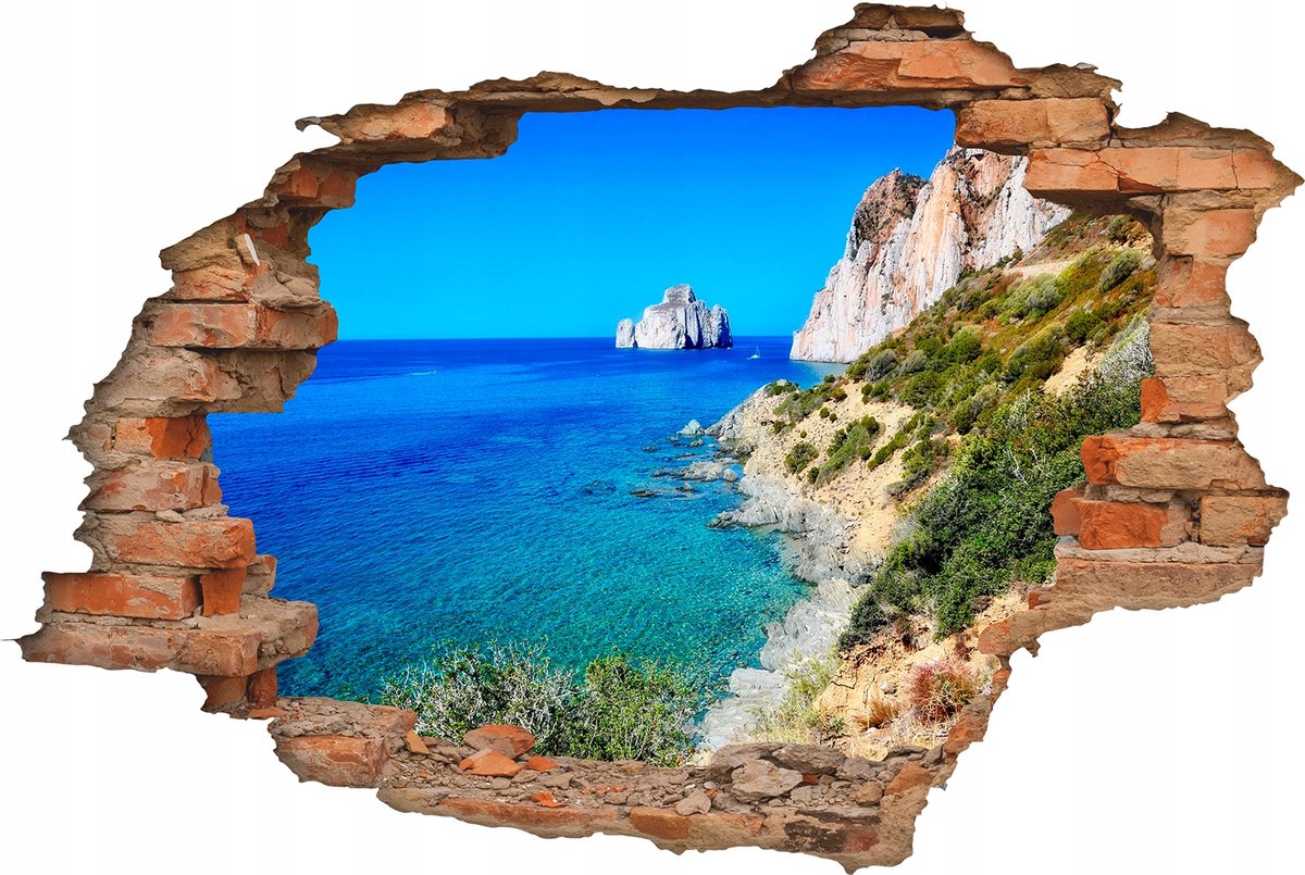 Dziura w ścianie 3D naklejka ścienna widok OCEAN / Centrum Naklejek