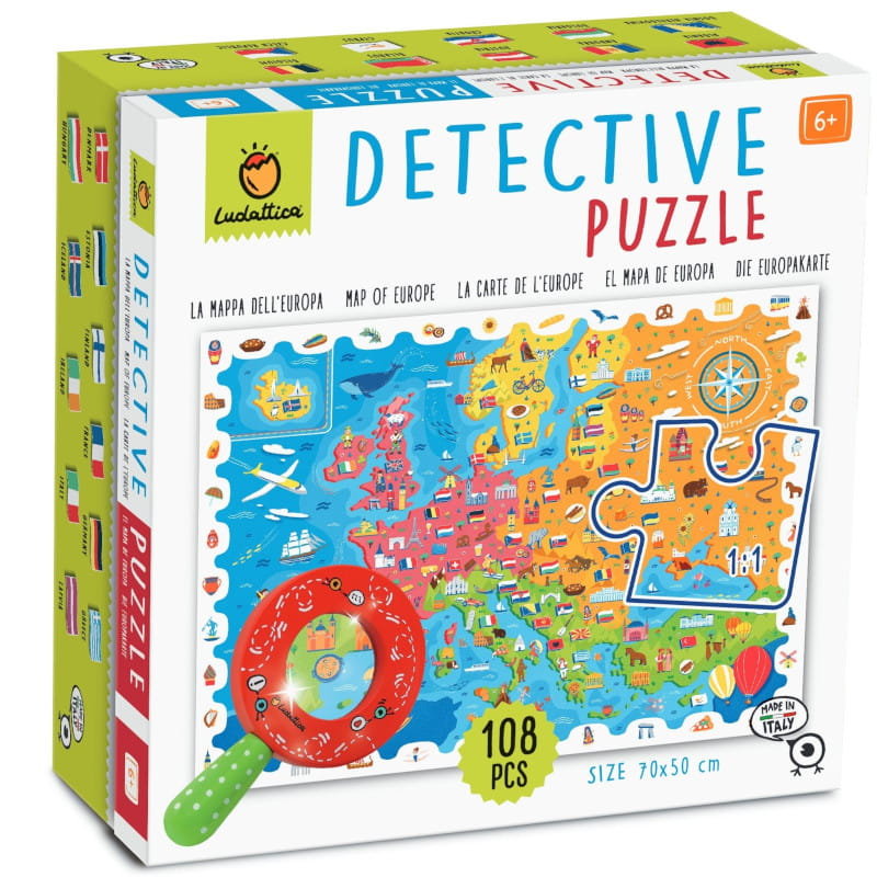 DETECTIVE PUZZLE puzzle gra detektywistyczna MAPA EUROPY, Ludattica
