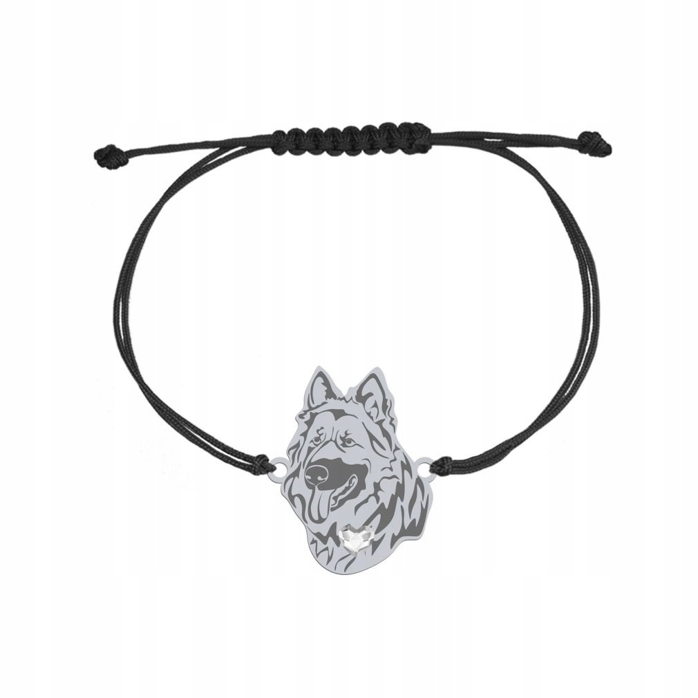 Bransoletka Srebrna z psem Owczarek Staroniemiecki 925 Prezent GRAWER