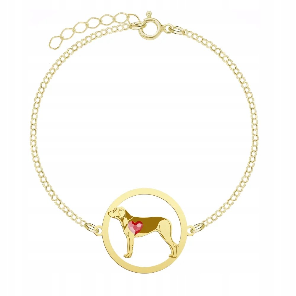 Bransoletka Złota z psem Ogar Polski 925 Biżuteria na Prezent GRAWER