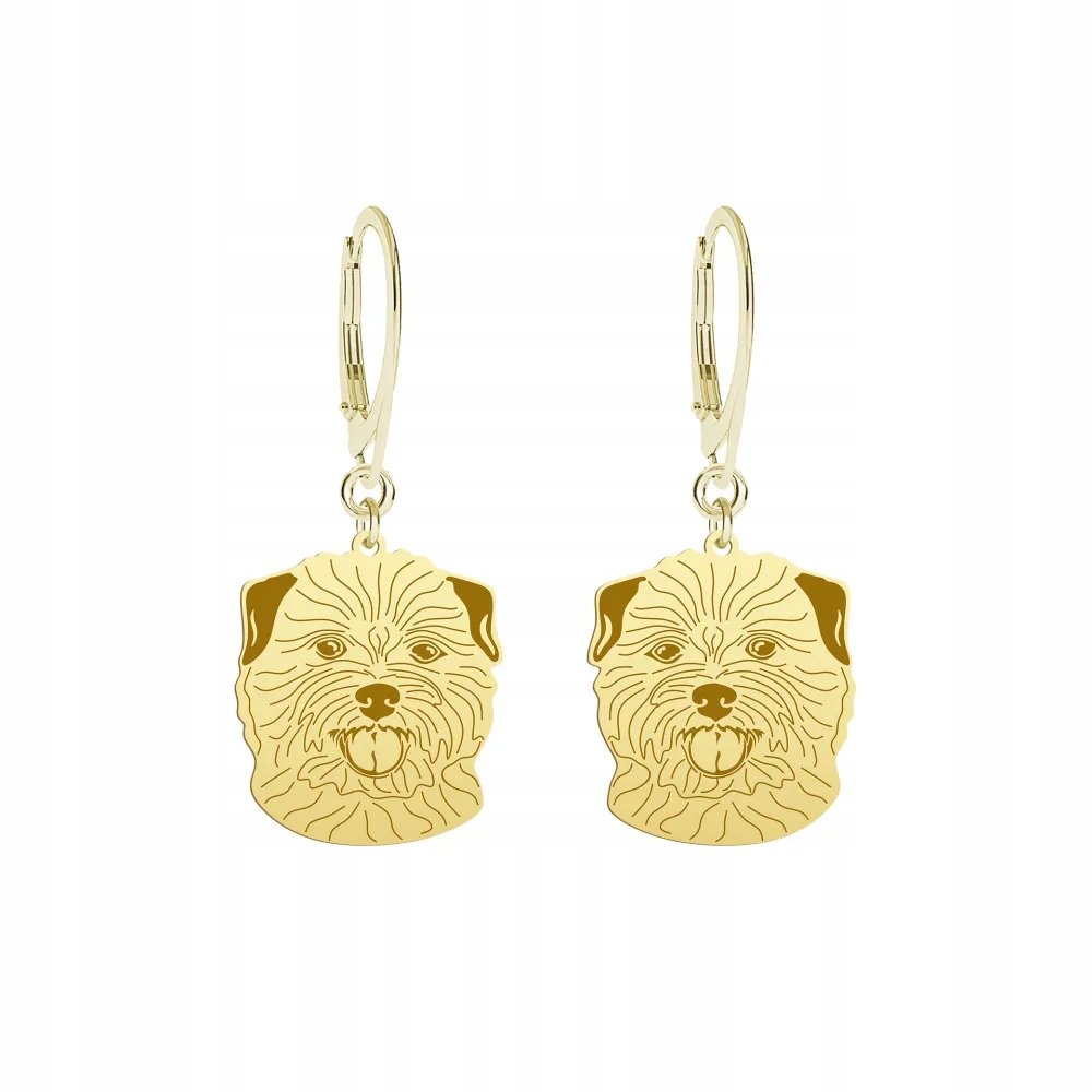 Kolczyki Złote z psem Norfolk Terrier 925 Bigiel Prezent Kobieta GRAWER