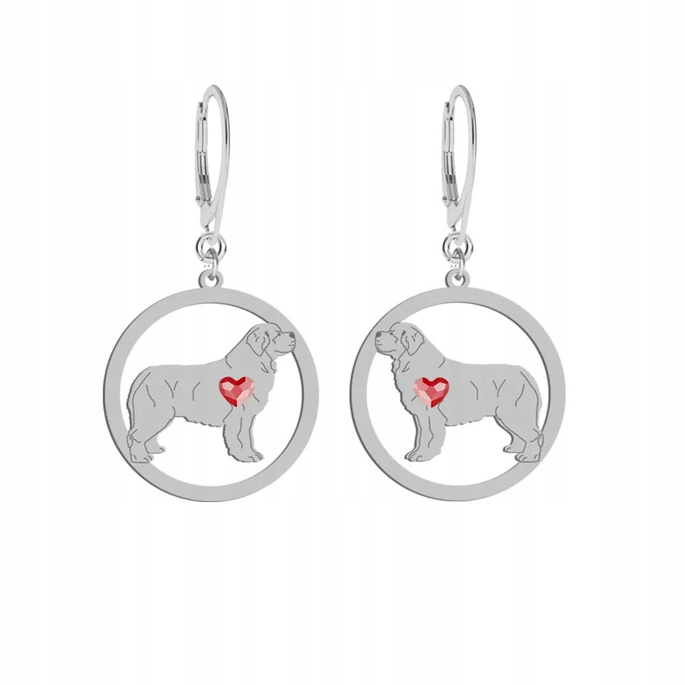 Kolczyki Srebrne z Nowofundlandem 925 na Biglu Prezent Kobieta GRAWER