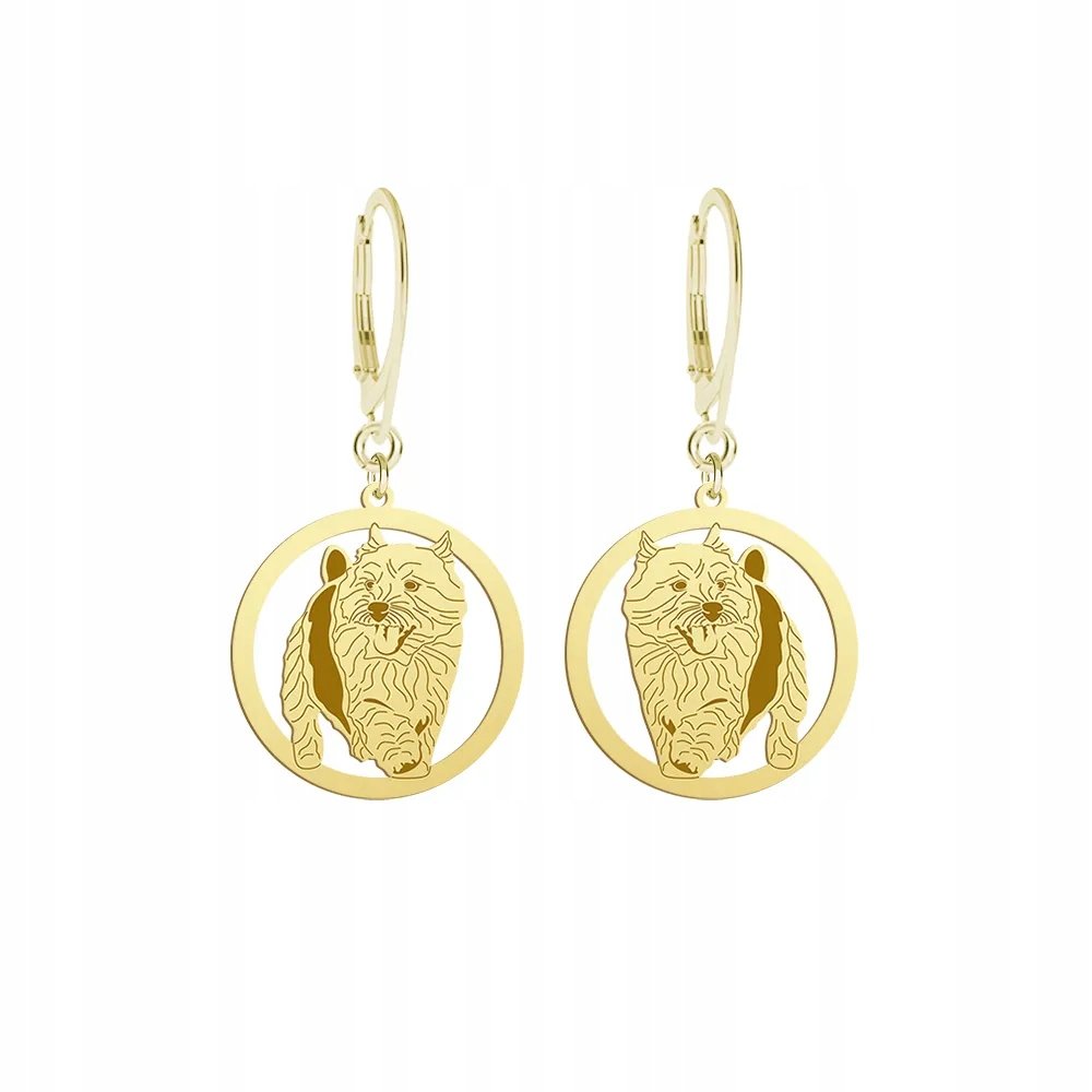 Kolczyki Złote z psem Norwich Terrier 925 Kobieta Biżuteria Prezent GRAWER