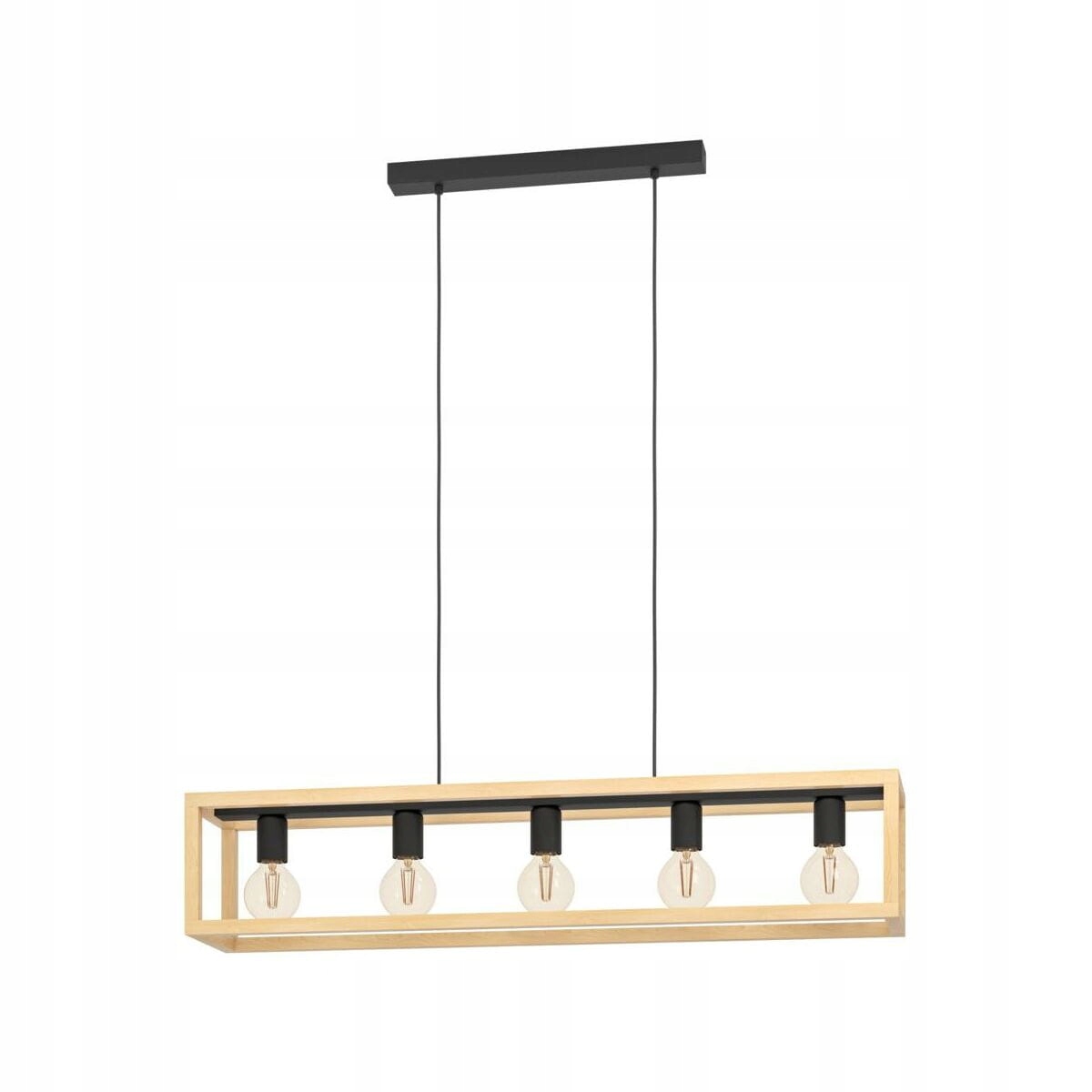 Nowoczesna Lampa Wisząca Drewno Nad Stół Jadalnia Salon Kuchnia