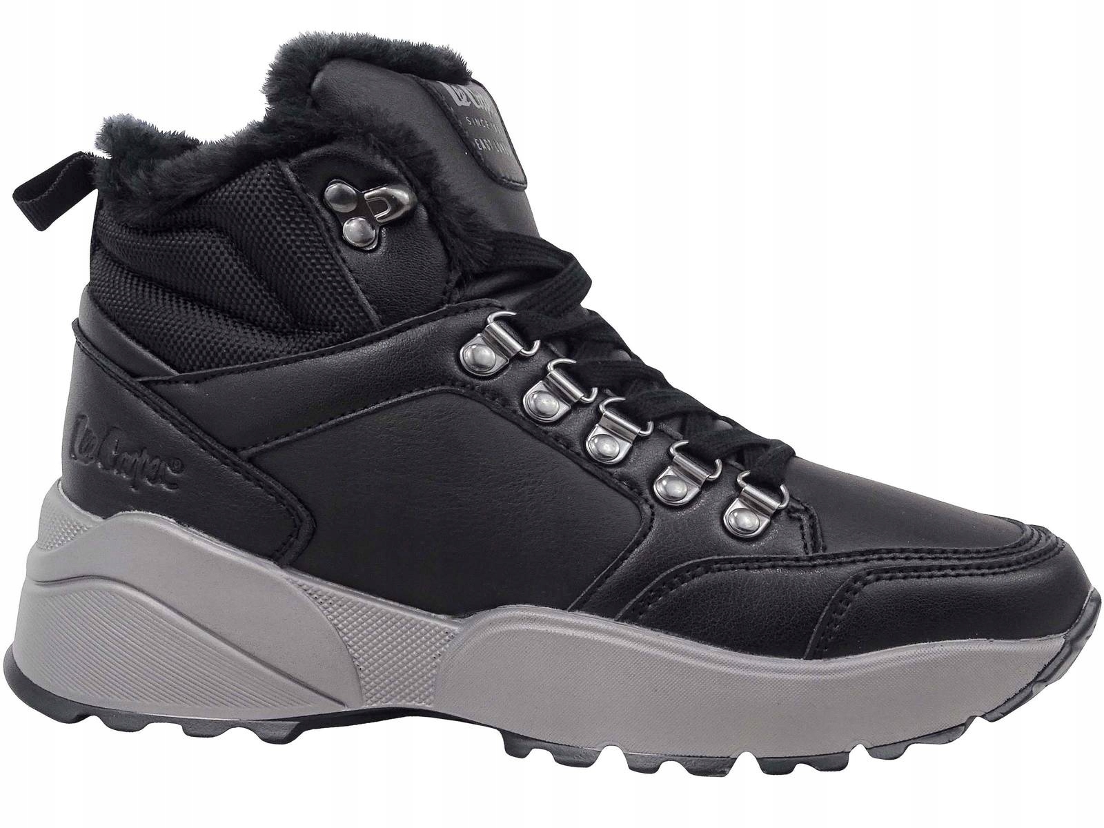 Lee Cooper Botki Ocieplane Trapery Damskie Koturn