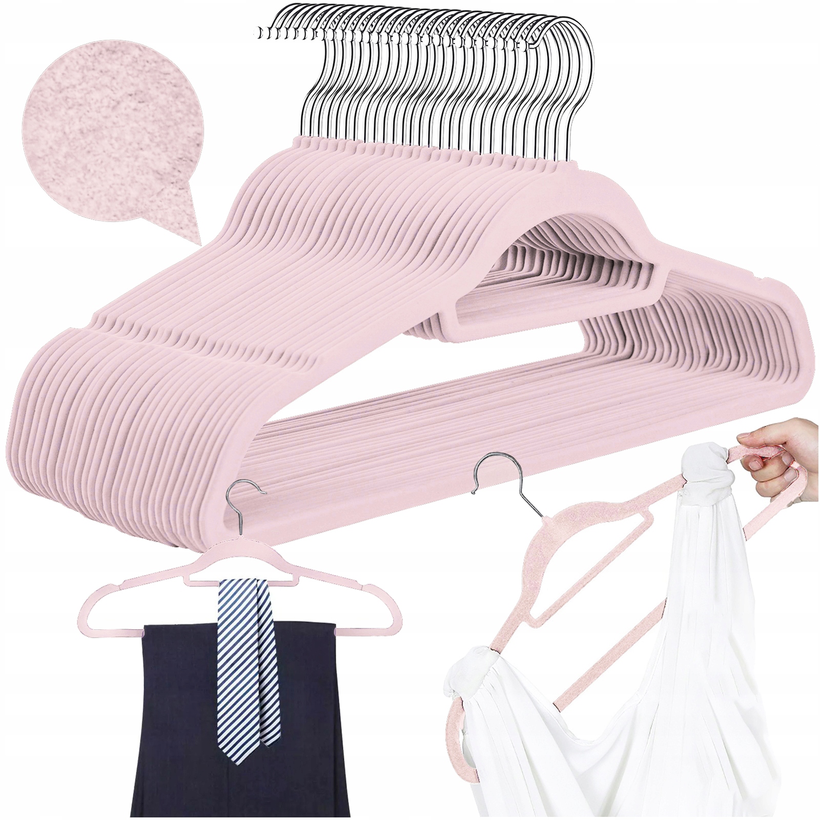 Wieszaki na Ubrania Welurowe Ubraniowe 20 szt wieszak welurowy Mocny