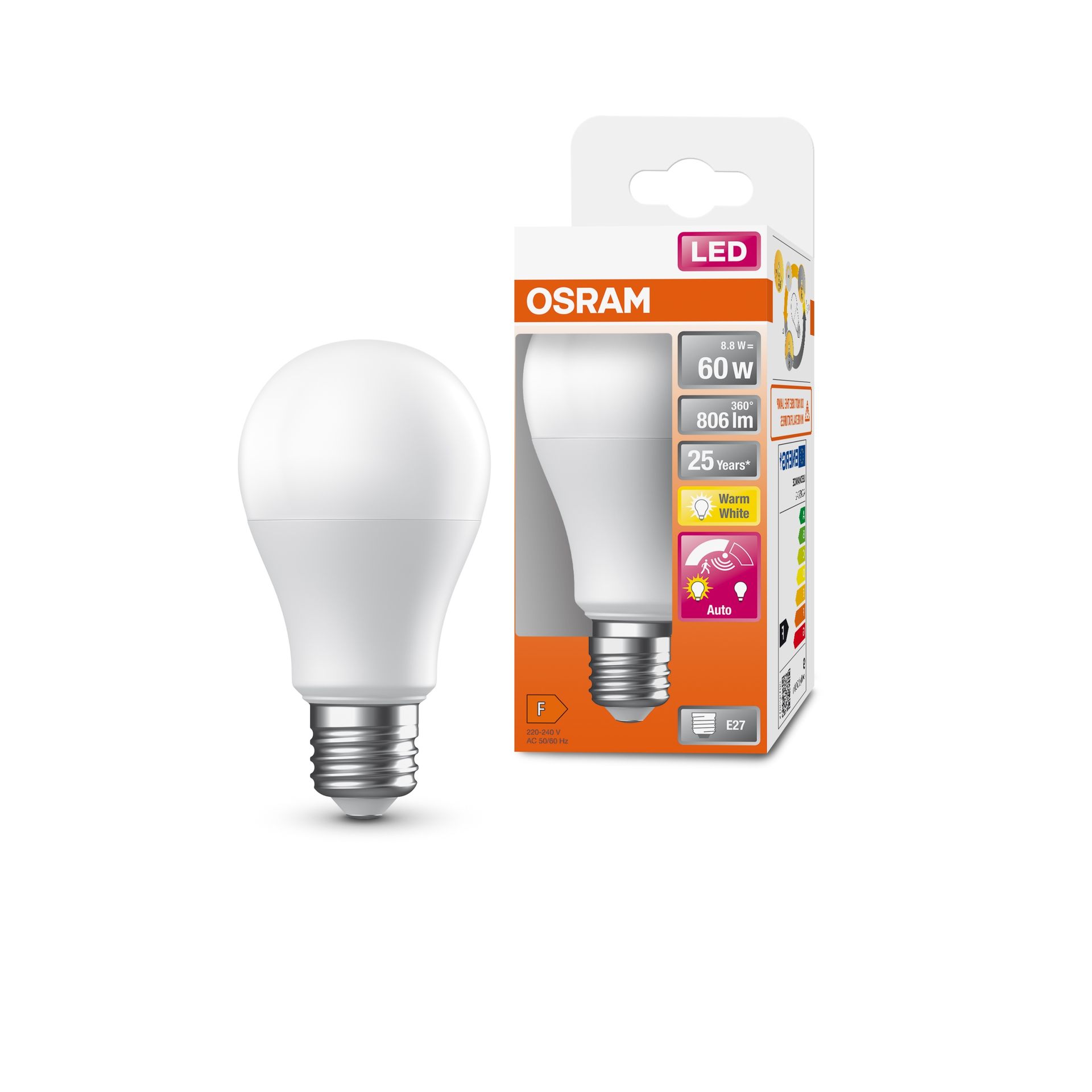 Żarówka Led 8,8W/60W E27 Osram Czujnik Ruchu 2700K