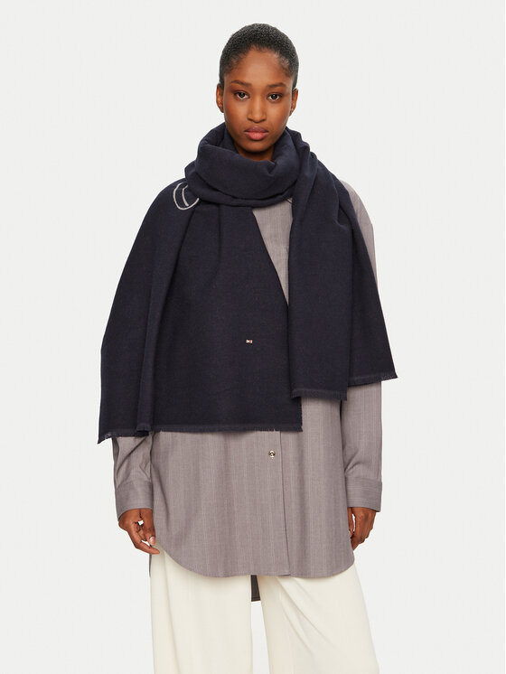 Tommy Hilfiger Szalik Logo AW0AW17352 Granatowy