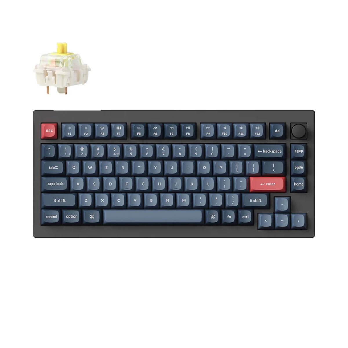 Keychron V1 MAX bezprzewodowa klawiatura mechaniczna Fully Assembled Knob Banana Switch - Czarna (Black)