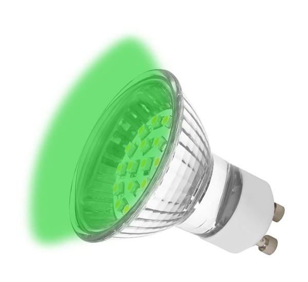 Żarówka ledowa Led 8 Smd GU10 na 230V zielona