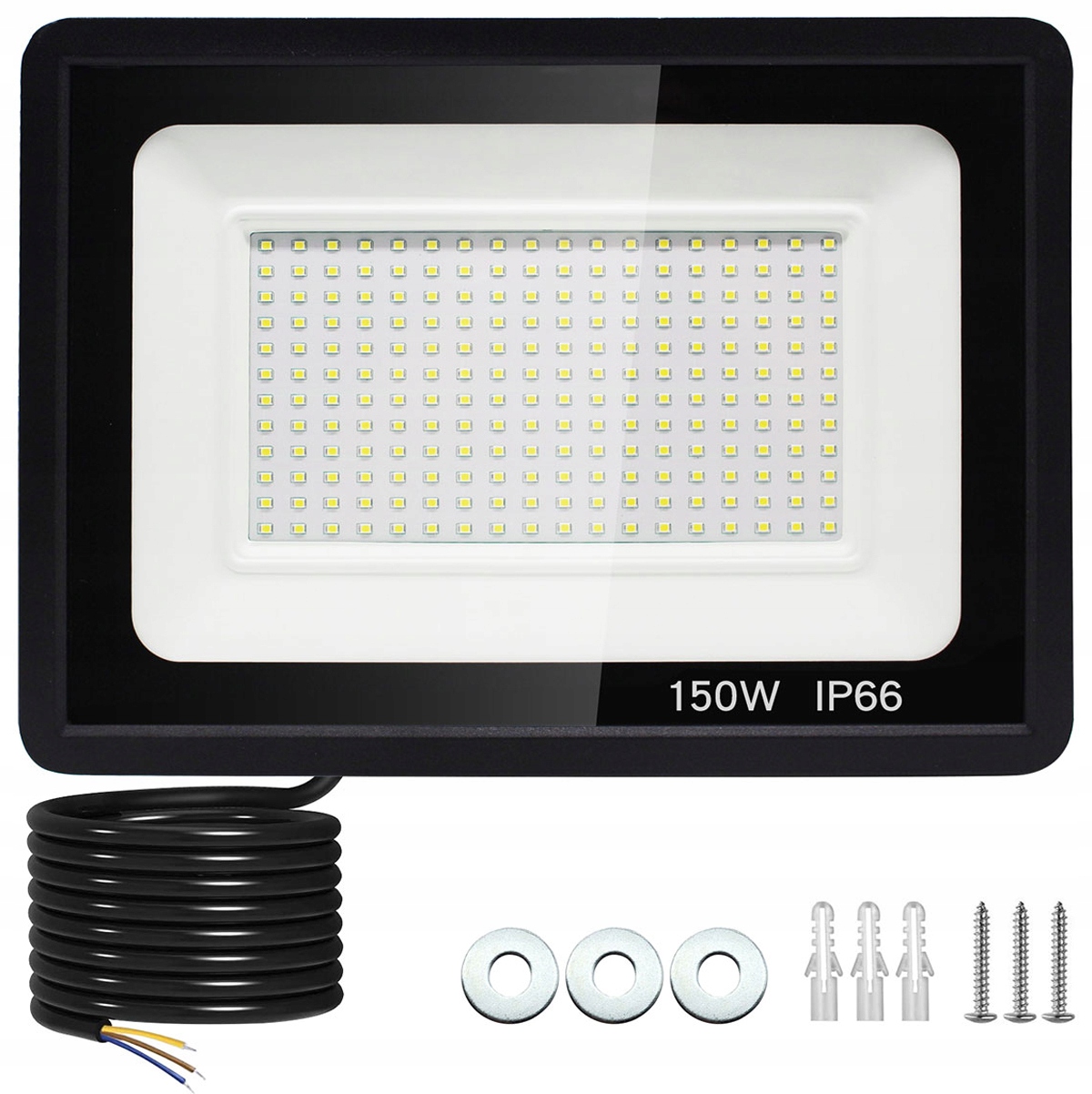 Halogen Led Naświetlacz Lampa 150W Reflektor Szkło Hartowane 14500lm Slim+