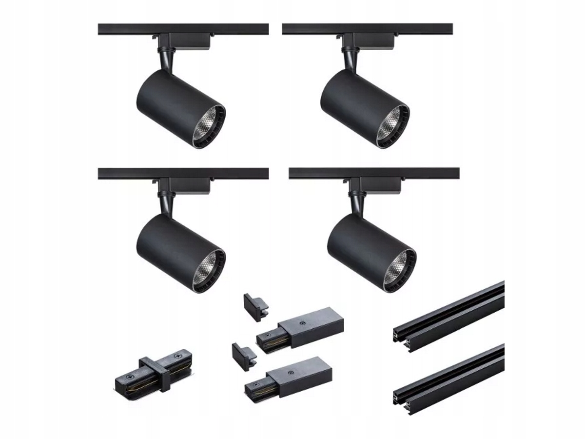Oświetlenie Szynowe Lampa Reflektory Zestaw 4 x 5W GU10 X-line Czarny