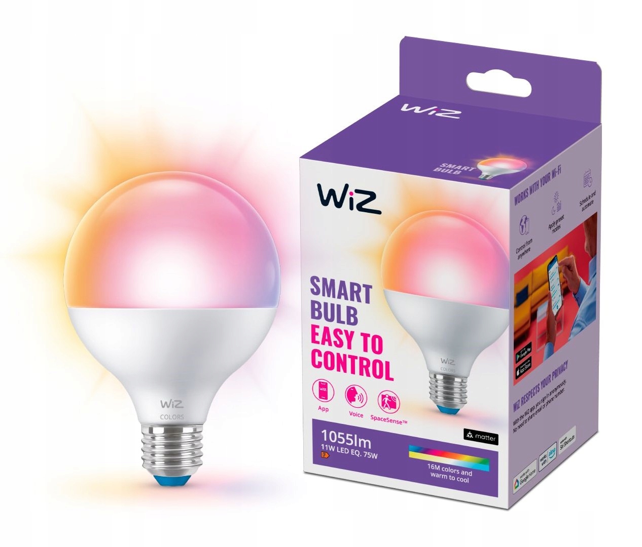 Żarówka Led E27 WiZ Smart Wi-Fi 11W 75W kolorowa Rgb 1055lm