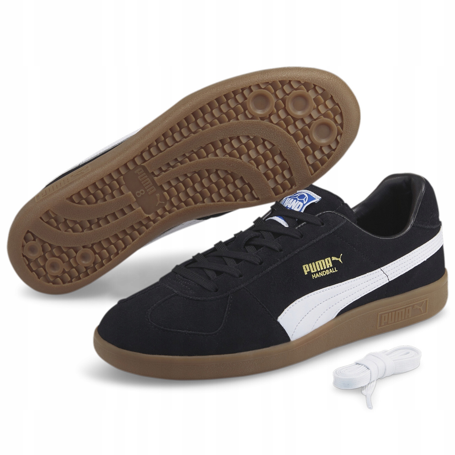 Buty męskie trampki sportowe Puma Handball 10669502 zamszowe czarne 43