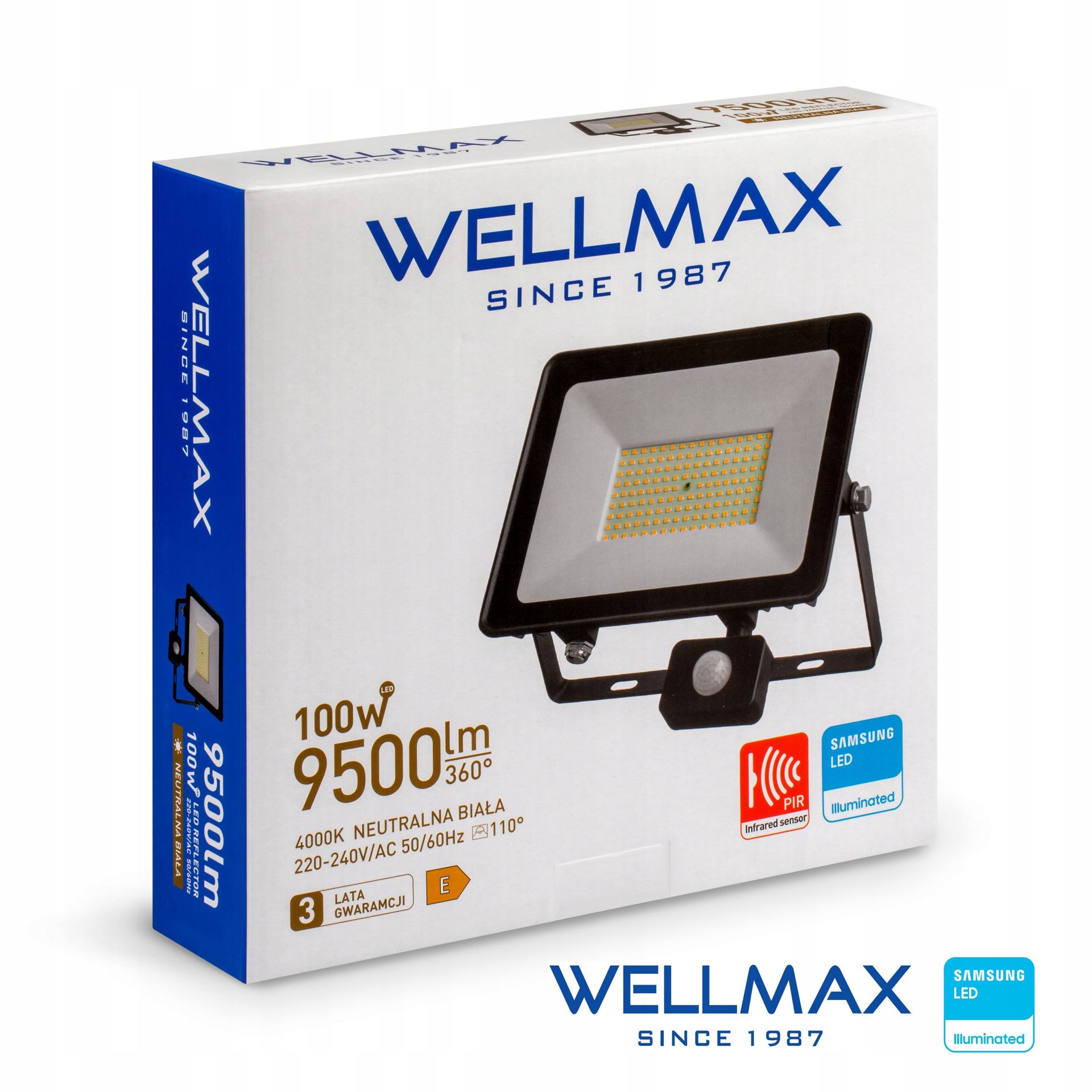 Naświetlacz Wellmax Samsung Pir 100W 9500lm 4000K