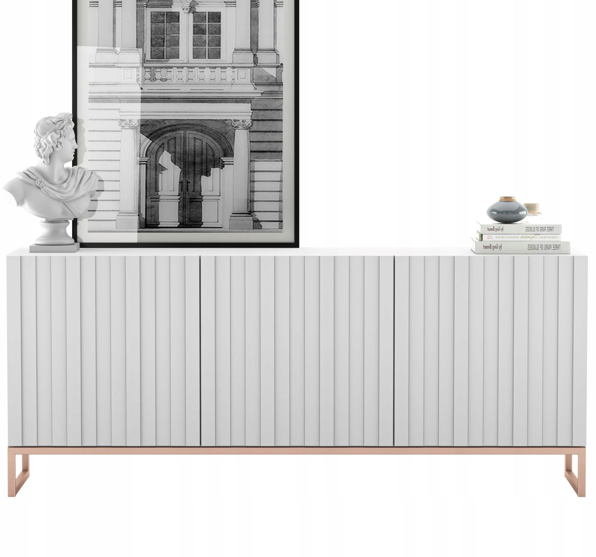 Komoda Rtv Glamour Szafka Rtv Glamour Biały 168 cm