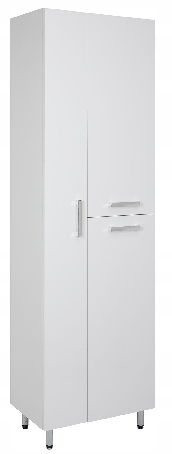 Szafka Łazienkowa Słupek Wysoki z Wnęką na Mopa 55cm Stojący Biały Lupo