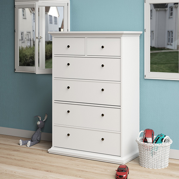 Komoda biała mat z szufladami do sypialni salonu 140 cm 4 2 Paris