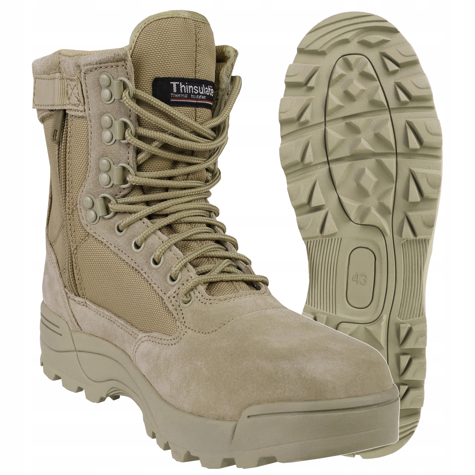 Buty Taktyczne Wojskowe Ochrona Brandit Trekkingowe z Zamkiem Coyote 47