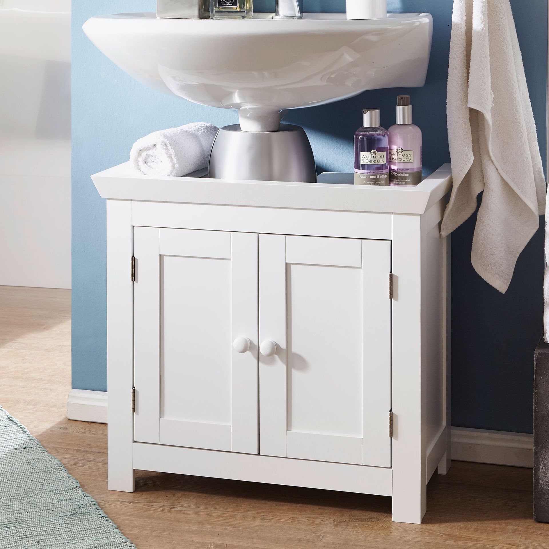 FineBuy FB37103 Szafka podumywalkowa biała 57 cm Szafka łazienkowa