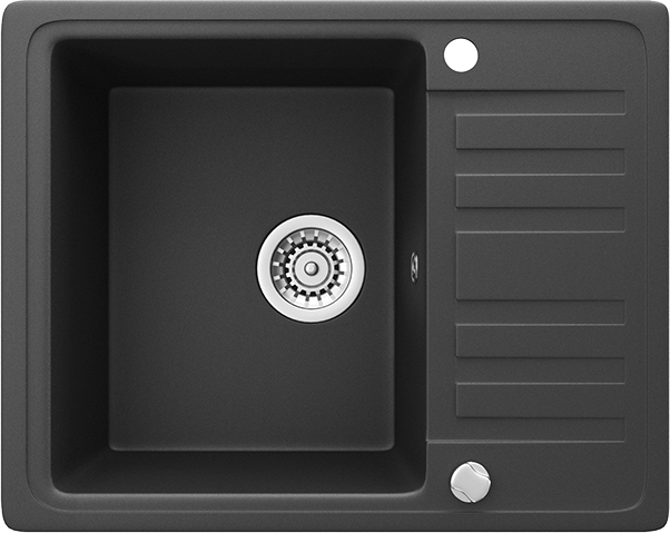 Bergström Zlewozmywak , 58 x 46 cm z miejscem do suszenia, Czarny