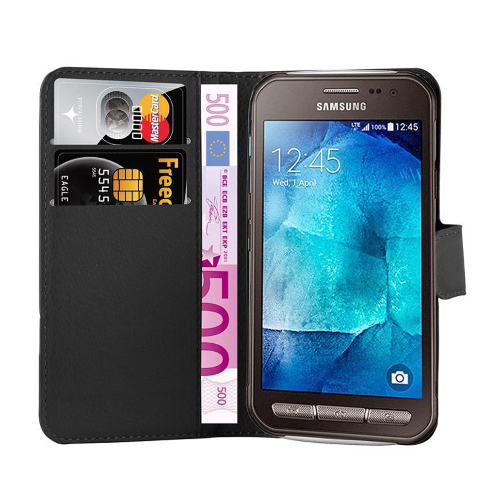 Etui Cadorabo do telefonu Samsung Galaxy XCover 3 w kolorze PHANTOM BLACK z magnetycznym zapięciem, funkcją podstawki i miejscem na kartę Etui ochronne Etui z klapką w stylu książki