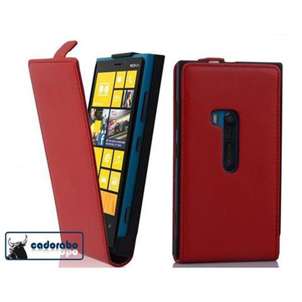 Etui Cadorabo do Nokia Lumia 920 w kolorze CHILI RED etui na telefon komórkowy z klapką wykonane z gładkiej imitacji skóry etui ochronne etui z klapką w stylu książki